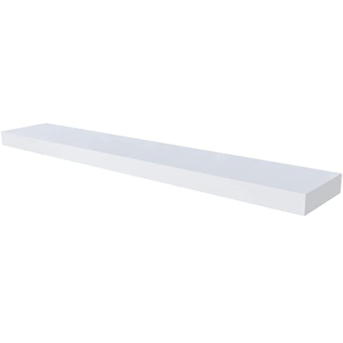 Ballucci Floating Shelf, 36" Wood Wall Shelf with Invisible Brackets for Bathroom, Living Room, Bedroom, Kitchen, Nursery, 6" Deep, White - color: White, size: 36" - 1 Piece