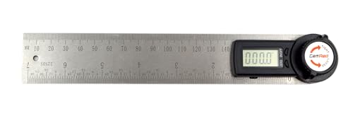 GemRed 82305 Digital Angle Finder GemRed Protractor Stainless steel 7inch 200mm (Black Button)