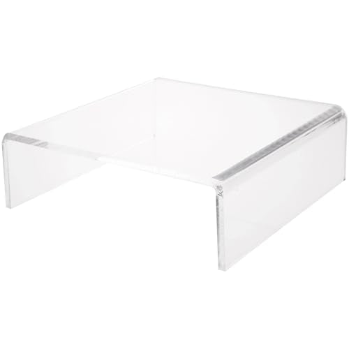 Plymor Clear Acrylic Short Square Display Riser, 4" H x 12" W x 12" D (3/8" thick), Pack of 2 - size: 4" x 12" x 12"