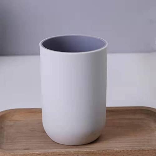 Unbreakable Reusable Drinking Cups Set of 2 Colors, Plastic Toothbrush Cup Tumblers 300 ml/10.5 oz, Dishwasher Safe (Light gray & Light gray)