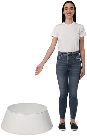 BIRDROCK HOME 4-Panel Hammered Metal Christmas Tree Collar - Stylish Holiday Tree Skirt Alternative - Durable Iron Construction Base Cover - Protects Tree Base from Pets - Easy Assembly - White