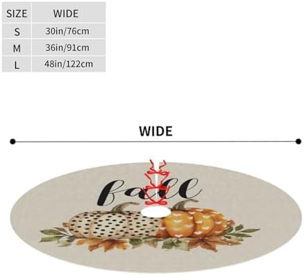 Fall Pumpkins Flowers Maple Christmas Tree Skirts 36", Xmas Tree Cloth Mats Trees Skirts for Decor Gift, Home Decoration