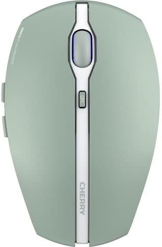 Cherry GENTIX BT Wireless Bluetooth Mouse, Multi-Device Function for up to 3 Devices, Switchable Resolution (1000/2000 DPI), 7 Buttons and Scroll Wheel, Battery Operated, Black (Agave Green)