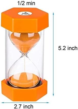 Sand Timer 3 Minute Hourglass Timer: Plastic Sand Watch 3 Min, Large Orange Sand Clock 3 Minutes, Colorful Hour Glass Sandglass Timer for Kids, Games, Classroom, Kitchen, Decoration