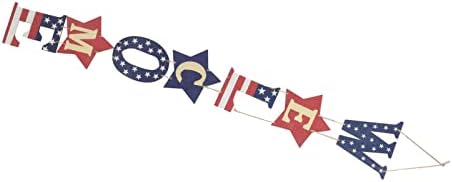 July 4th Door Hanger | Patriotic Wooden Front Door Decoration for Home/Shop/Party | Sturdy Wall Hanging Ornament with Festive Design
