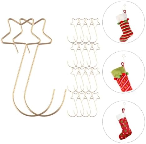 Homoyoyo 100pcs Star Shaped Xmas Ornament Hooks Stainless Steel Hangers