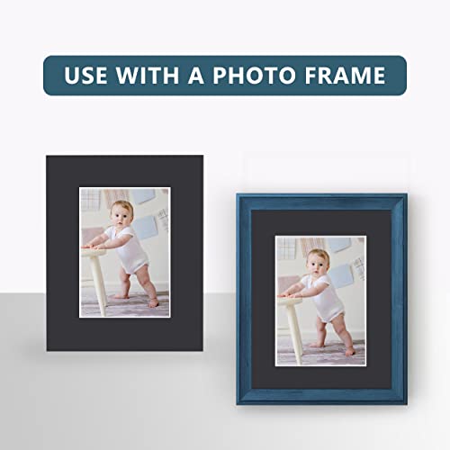 Somime 10 Pack 11x14 Black Picture Mat Kit for 8x10 Photo with White Core Bevel Cut Mattes Sets - Includes 10 Acid Free Pre Cut Mats & 10 Backings & 10 Print Sleeve Bags - size: 11x14 10pack black complete set for 8x10