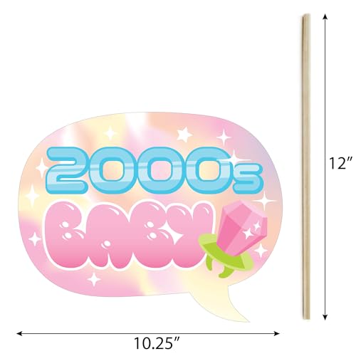 Big Dot of Happiness Funny 00s Y2K - 2000s Party Photo Booth Props Kit - 10 Piece - color: 00s Y2k