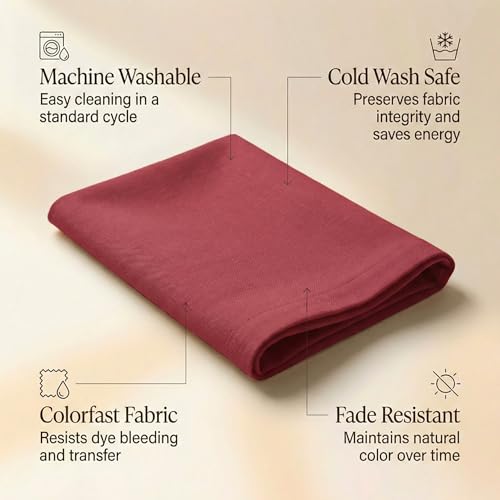 ACCENTHOME Accent Home 100% Cotton Napkins, Delicate Cloth Napkins for Dinners, Parties and Weddings,18 x 18 Inch Set of 12 - Red - color: 06 - Red - Twill, size: 18"x18" - Pack of 12