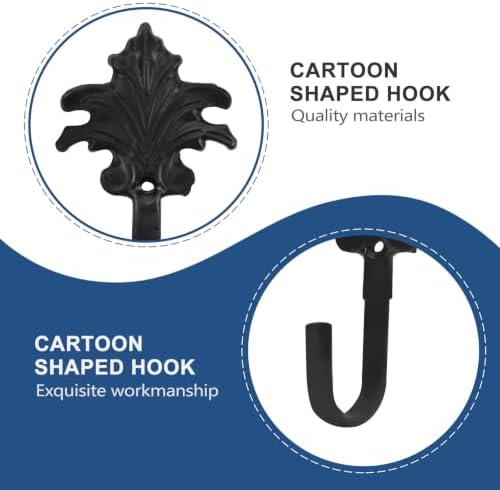 6pcs Christmas Tree Wall Hooks Set Black Iron Decorative Hanging Hooks with 2 Screws Multi-Functional Easy to Install for Hanging Ornaments and Holiday Decor