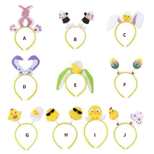 Chicken Rabbits Ears Hairband Photo Props Easters Hair Hoop Headband Party Headpiece Fun Headbands for Music Festival - style: Chicken rabbit tail model