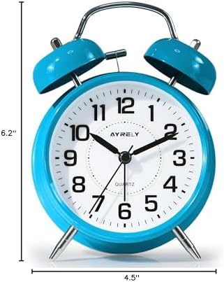 AYRELY?? Super Loud Twin Bell Alarm Clock for Heavy Sleepers,4.5 Inch