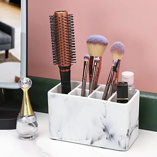 zccz Toothbrush and Toothpaste Holder - Multifunctional Countertop Electric Toothbrush Holder with 6 Slots - Toothpaste Razor Makeup Brushes Holder Organizer Stand for Bathroom Shower Vanity