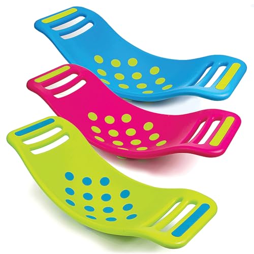 Fat Brain Toys Teeter Popper, Indoor Toddler Sensory Toys for Ages 3 and Up, Blue
