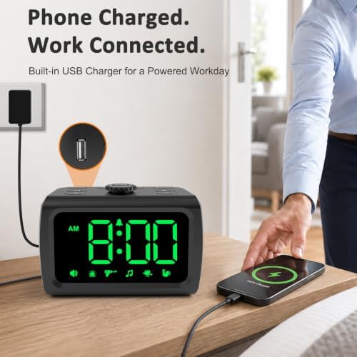 Peakeep 115dB Super Loud Alarm Clock for Heavy Sleepers Adults Teens