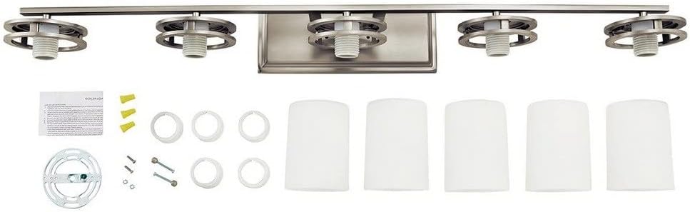 Kichler Hendrik 43" 5 Light Vanity Light with Light Umber Etched Glass Olde Bronze®