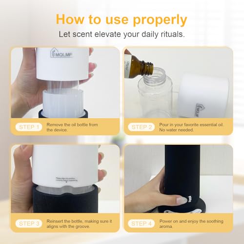 Hotel Collection Diffuser Machine,Fabric-Wrapped Design,Candlelight Atmosphere Lamp,1000 Sq Ft,Waterless Essential Oil Diffuser,Hotel Scent Diffuser,Scent Air Machine for Home - Weave Black - color: Weave Black