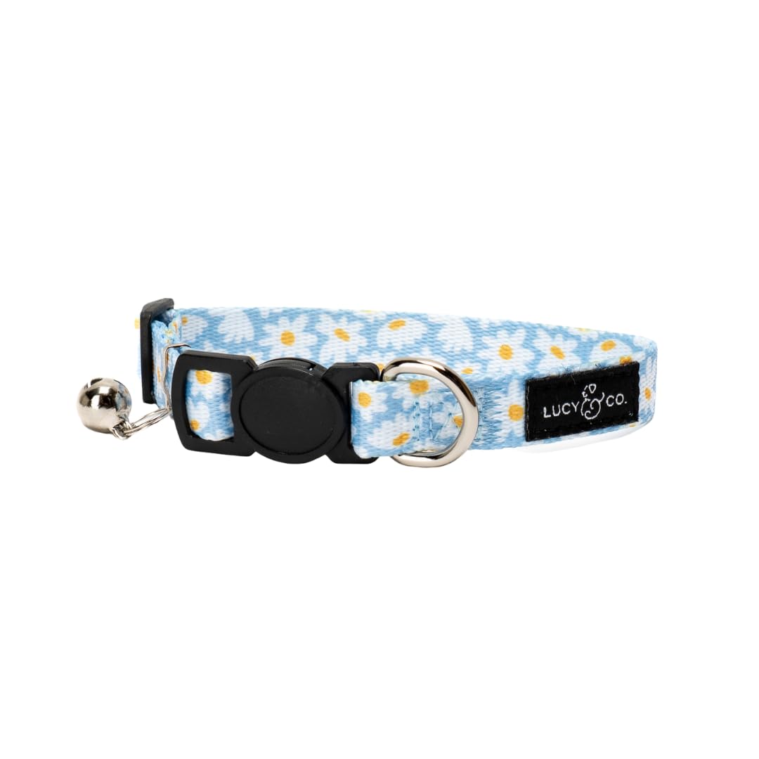 Lucy & Co. Take a Hike Breakaway Cat Collar with Bell – Designer Print Adjustable Safety Collar for Cats, Kittens & Small Dogs, Lightweight Pet Collar for Boy & Girl Cats – Large
