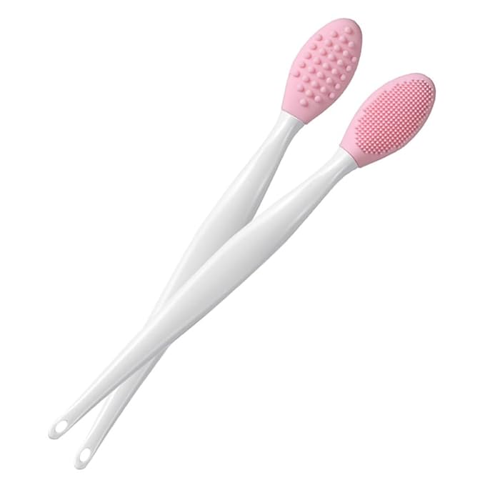 Silicone Lip Brush Double Sided Nose Scrubber Soft Manual Blackhead Cleaner 2PCS Exfoliating Lip Brush Double Sided Nose Brush Manual Blackhead Brush Soft Lip Cleaner