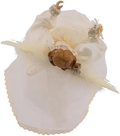 Kurt Adler Indoor 10-Light 14.5-Inch Ivory Angel Treetop