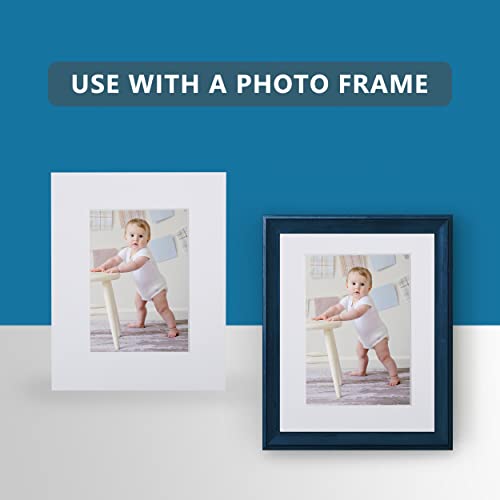 Somime 10 Pack White Photo Board 11x14 Mat for 8.5x11 Photo Mat, White Core Bevel Cut 11x14 Matted Picture Frame Mat Kit Includes 10 Pre Cut Frame Mats & 10 Acid Free Backers & 10 Clear Seal Bags - size: 11x14 10pack white complete set for 8.5x11