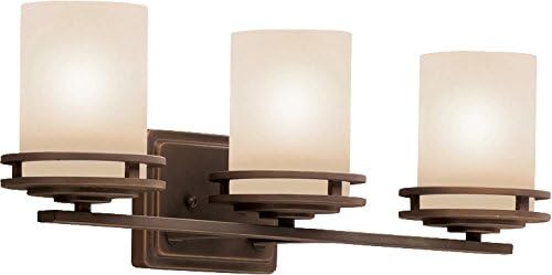 Kichler Hendrik 24" 3 Light Vanity Light with Light Umber Etched Glass Olde Bronze®