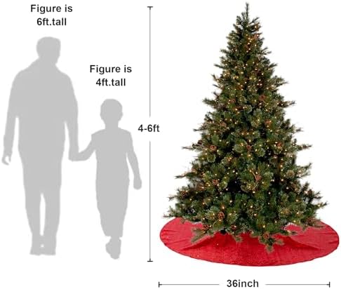 Poise3EHome Red Christmas Tree Skirt, 36 Inch Sequin Tree Skirt