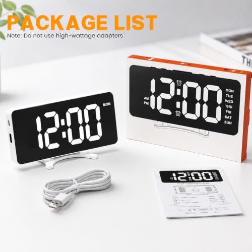 Digital Alarm Clock for Bedroom Dimmable Dual Desk Clock for Heavy Sleepers
