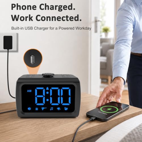 Peakeep 115dB Super Loud Alarm Clock for Heavy Sleepers Adults Teens