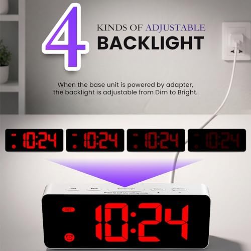 HODIK Small Digital Alarm Clock for Kids with Dimmable Backlight Volume Red