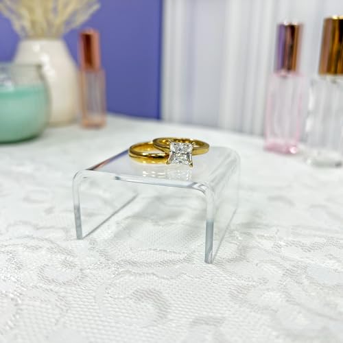 Plymor Clear Acrylic Short Square Display Riser, 1" H x 2" W x 2" D (3/32" thick) (2 Pack) - size: 1" x 2" x 2"