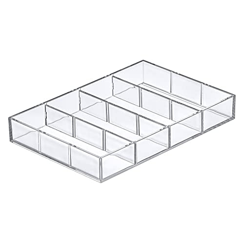 Amazing Abby - Soleil - Acrylic 4-Compartment Sunglass Organizer, Plastic Eyeglass Display Case, Transparent Jewelry Storage Tray, Clear Beauty Supply Holder, Great for Bedroom and Bathroom - style: 1-Pack