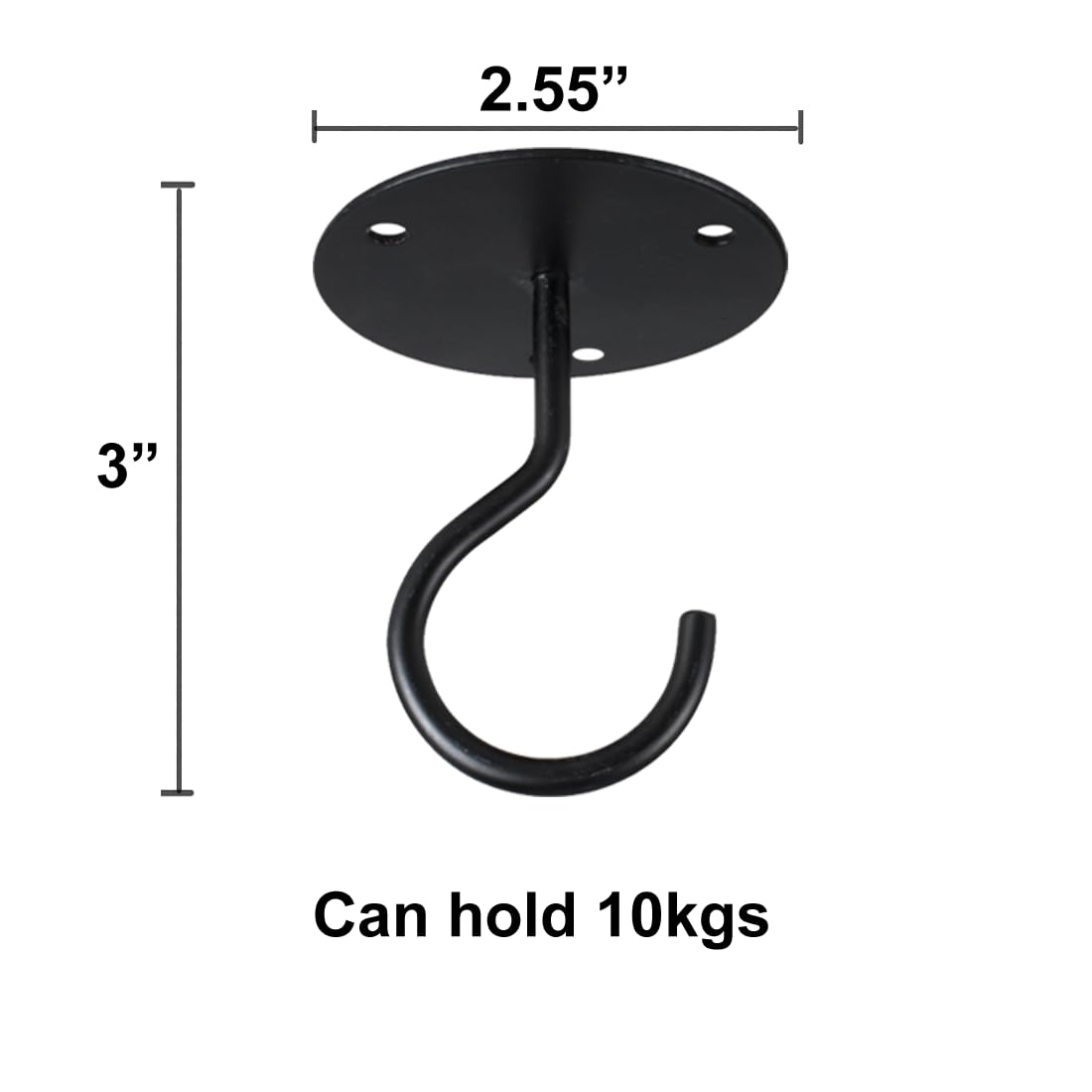 otylzto 4Pack Ceiling Hooks for Hanging Plants - Heavy Duty Plant Hooks for Hanging Baskets,Lanterns,Wind Chimes,Planters,Plant Hanger Hook,Ceiling Plant Hangers,Outdoor Decoration Hooks (Black)