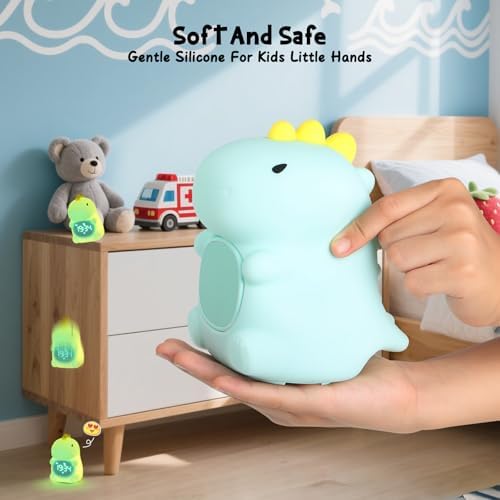 Kids Alarm Clock, Ok to Wake Clock for Kids, Toddlers Night Light Clock for Bedroom, Dinosaur Alarm Clock with Sleep Training and Sound Machine, Birthday Gift for Boys Girls Children