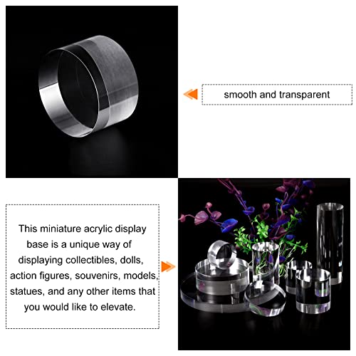 MECCANIXITY Clear Acrylic Solid Cylinder Round Display Riser, 1.2 inches (Height) x 2 inches (Diameter), for Showing Your Collectibles, Cosmetics
