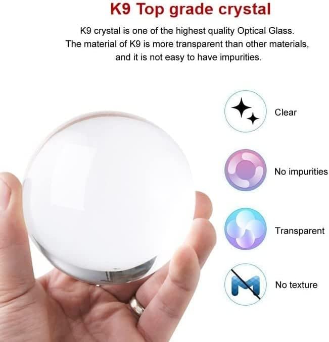 Panda Crystal Ball Lamp,3.15 inch 3D K9 Crystal Ball Panda Night Light,16 Colors Changing Light,Dimmable Remote Control,Panda Lamp Gift (L)