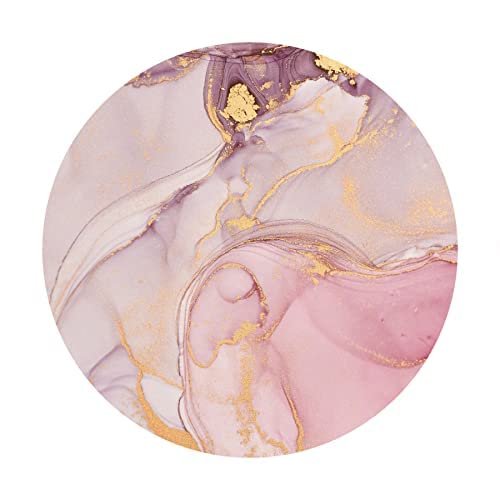 Yeele 7.5x7.5ft Abstract Art Marble Round Backdrop Pink Purple Gold Texture Marble Background for Photography Wedding Bridal Shower Girls Themed Birthday Decoration YouTube Polyester Photo Booth Props
