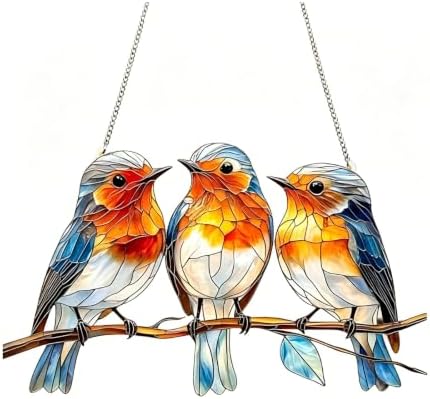 2D Flat Bird Acrylic Window Hanging Ornament Home Wall Decor Suncatcher
