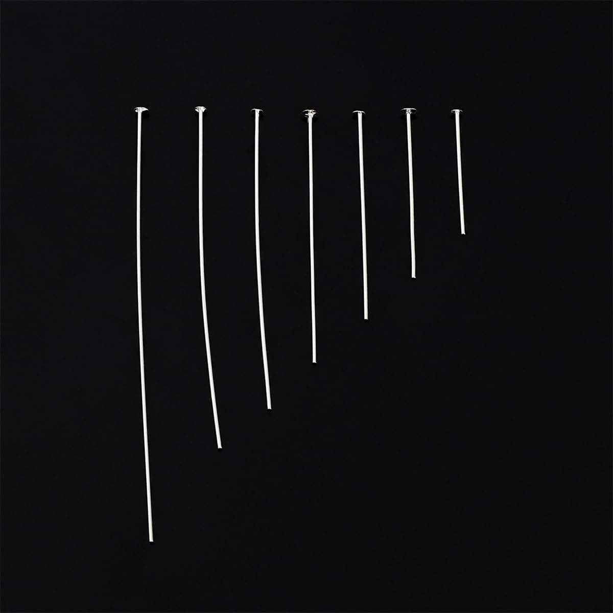 BEADIA 925 Sterling Silver Flat Head Pins 0.5x50mm 20pcs for Jewelry Making Findings
