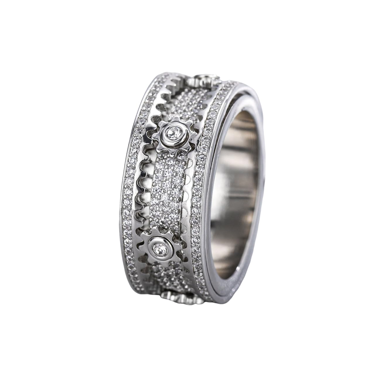 Xarewx Mindfulness Rings for Women, Fidget Ring, Adjustable Anti-Anxiety Fidget Rings, Menopause and Stress Ring, Calm & Everyday Wear (Silver, 12)
