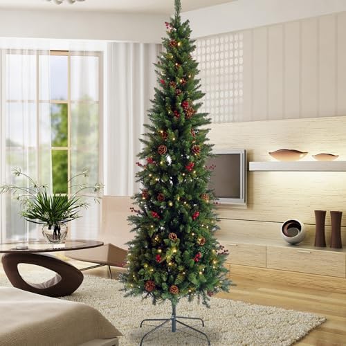 Christmas Tree Stand, Metal Christmas Tree Base for Artificial Xmas Trees Fits 0.75-1.25 Inch Pole, Heavy Duty Folding Stand Black L
