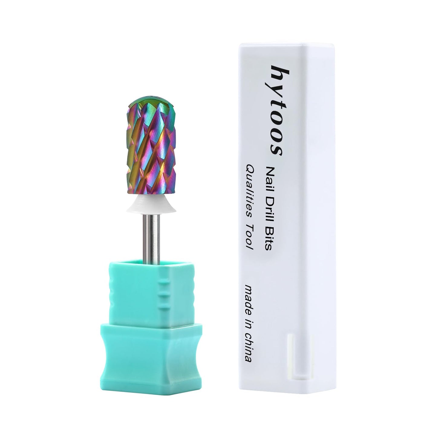 HYTOOS 5XC Nail Drill Bits, TaC Coating 6.6mm Large Tungsten Carbide Safety Barrel Bits for Thick Gel & Acrylic Removal, Pro Manicure Tools Electric File Drill Accessories
