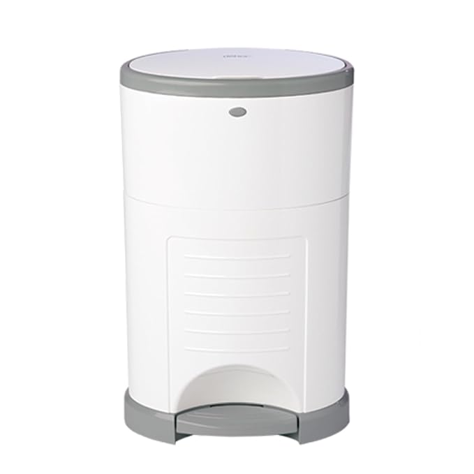 Diaper Dekor Plus Hands-Free Diaper Pail | Largest & Easiest to Use | Just Step–Drop–Done | Doesn’t Absorb Odors | Quick Bag Change | Great for Cloth Diapers | 70% Recycled Materials | EKO Gray
