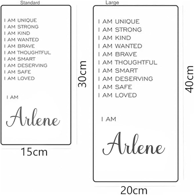 Personalized Name LED Affirmation Mirror, I AM Mirror Light for Bedroom