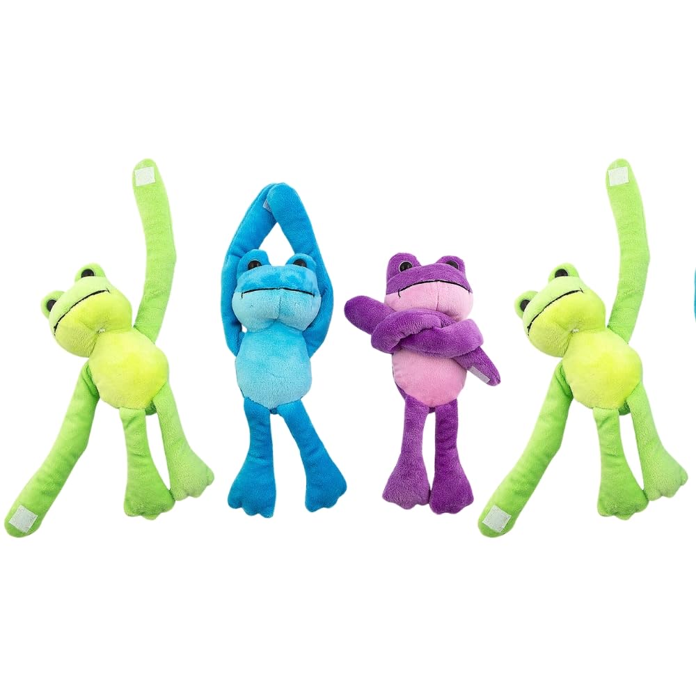 Fun Express Plush Long Arm Stuffed Frogs - Toys - 12 Pieces