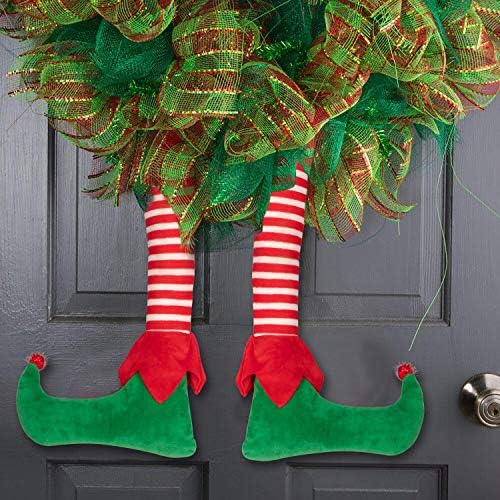 Geefuun 23?€? Christmas Elf Stuffed Legs Stuck Tree Topper Decorations -Xmas Holiday Indoor Outdoor Decor Party Ornaments and Decorations