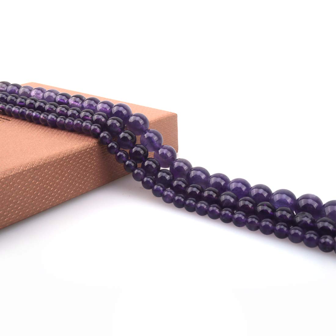 ICAI Beads 10mm Natural Amethyst Stone Round Loose Stone Beads for Jewelry Making DIY Crafts Design 1 Strand 15" APPR.34-36pcspcs