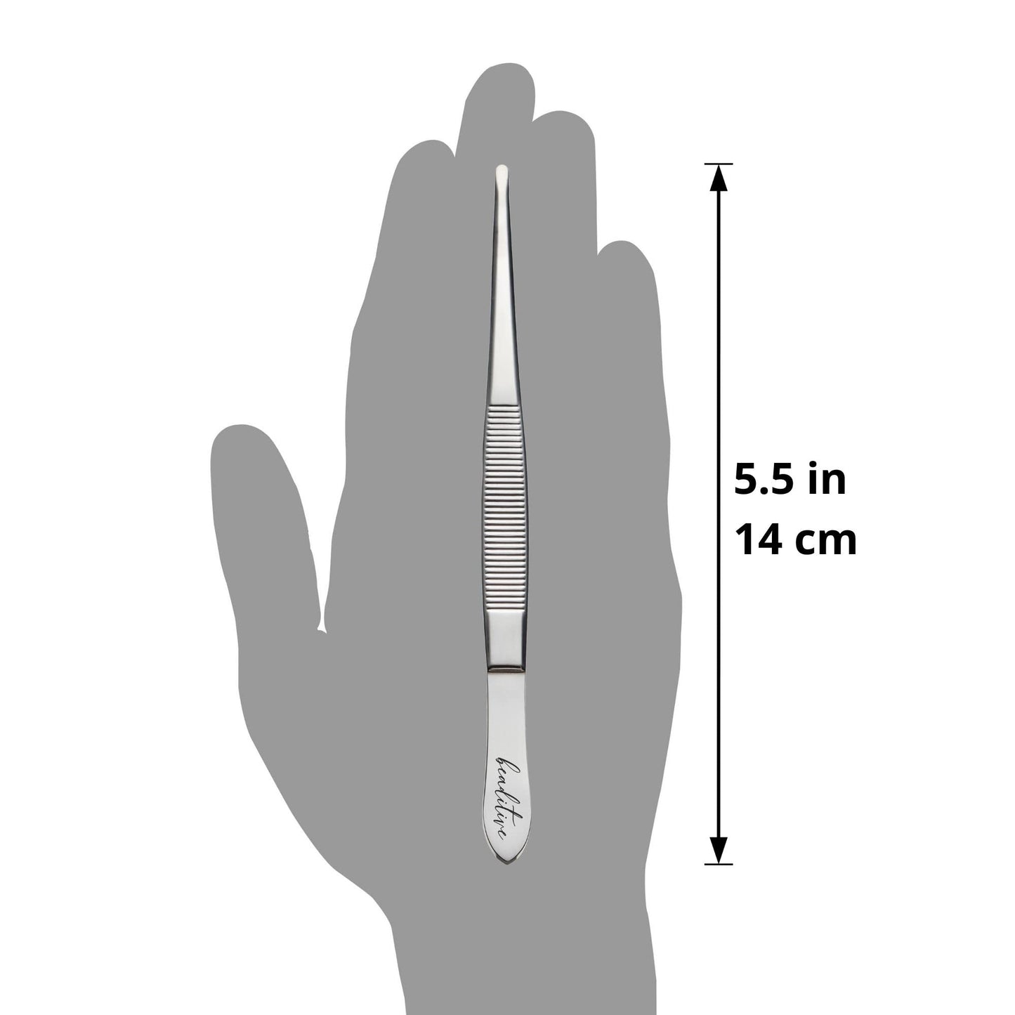 Beaditive 5.5-inch Sewing Machine Tweezers Set (3-pc) Serrated Straight Tips | Professional Grade, High Precision | Stainless Steel