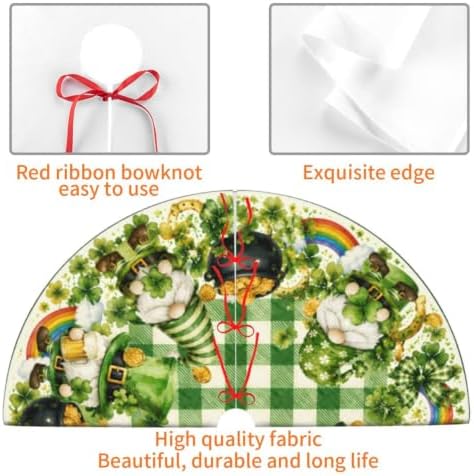 St.Patrick's Day Gnome Christmas Tree Skirt Tree Mat for Xmas Holiday Party Decorations Indoor Outdoor 36 Inch