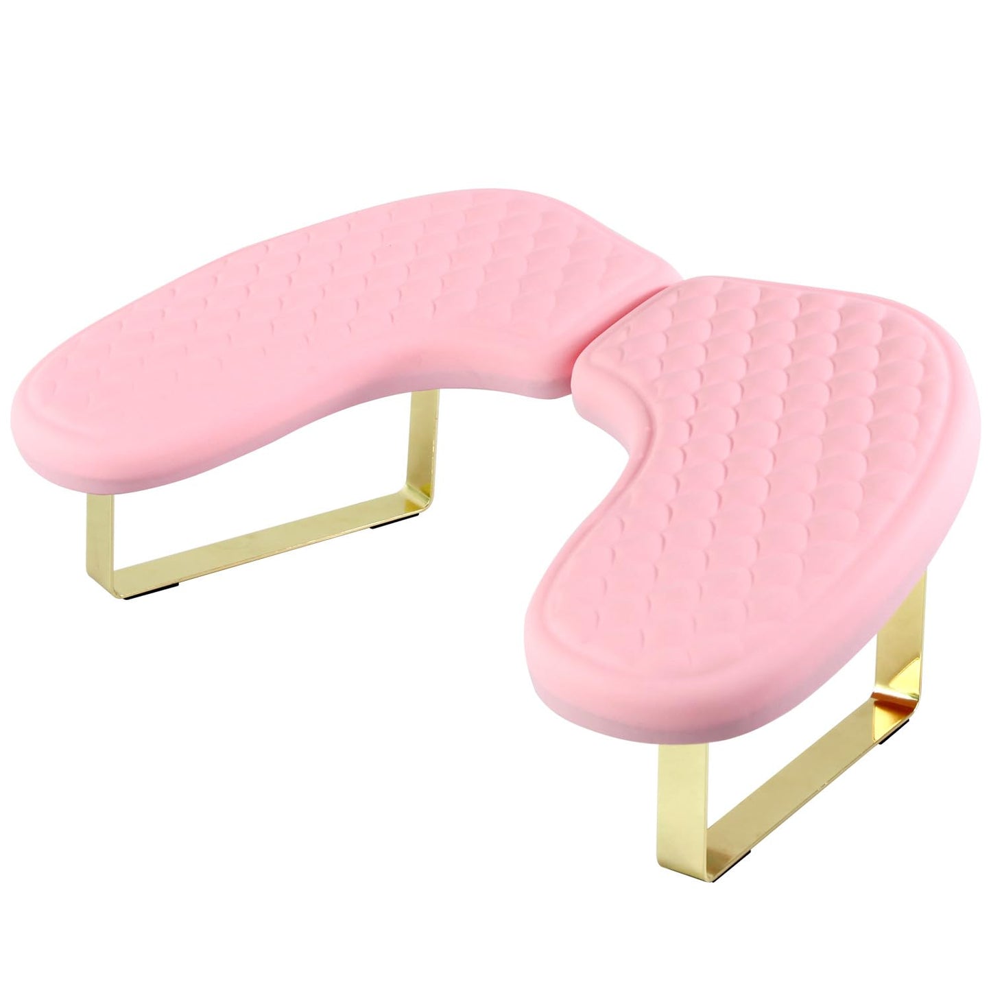 Arm Rest for Nails Tech, BORNBYME Update PU Leather Fish Pattern U-shaped Hand Nail Stand Rest for Manicure, Pink